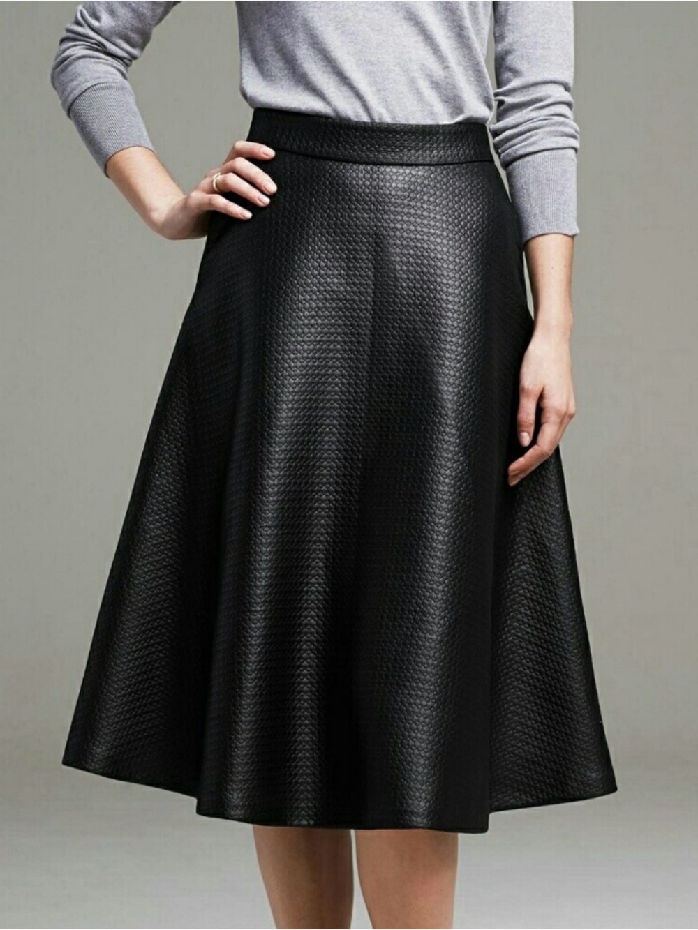 Banana Republic Black Jacquard A-Line Skirt